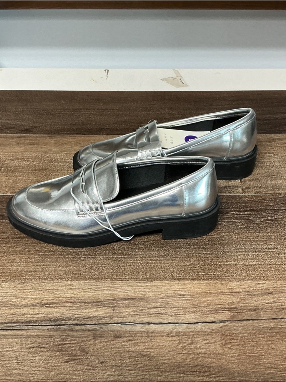 A New Day Silver Jordan Metallic Penny Loafers - Women's - Picture 2 of 2